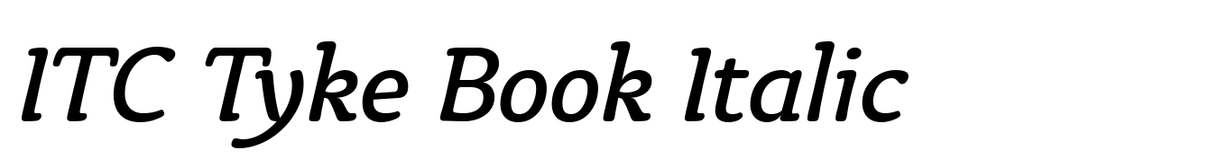 ITC Tyke Book Italic